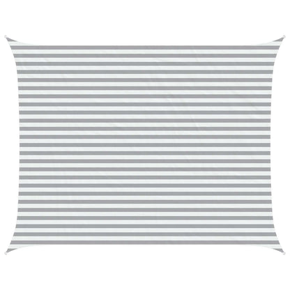Sun Shade Sail Light Grey and White 4,5 x 3,5 m