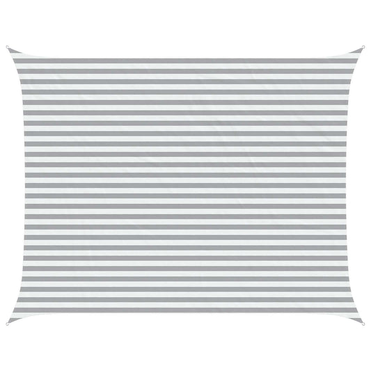 Sun Shade Sail Light Grey and White 3.5 x 4.5 m