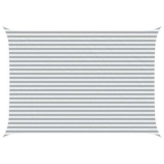 Sun Shade Sail Light Grey and White 3.5 x 5 m