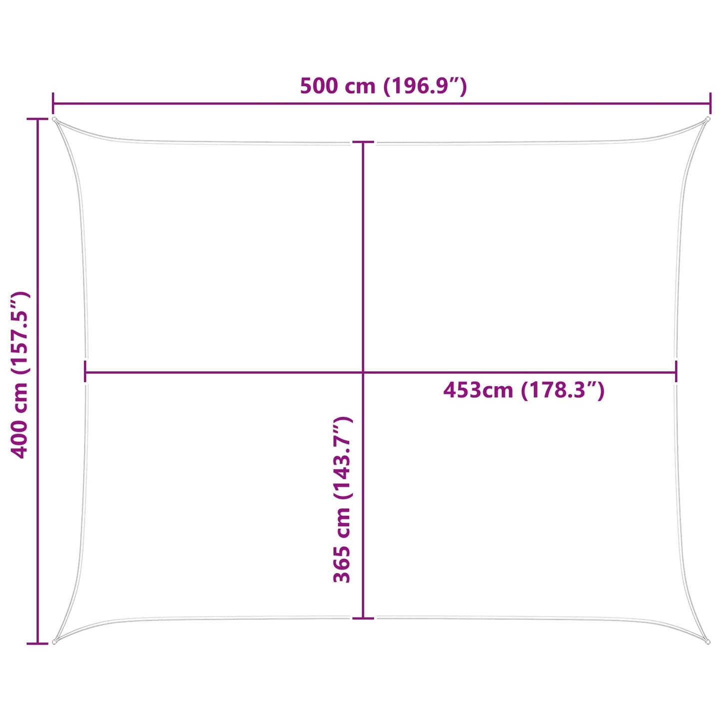 Sun Shade Sail Light Grey and White 5 x 4 m