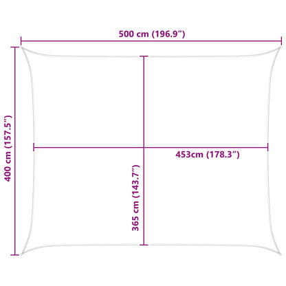 Sun Shade Sail Light Grey and White 5 x 4 m