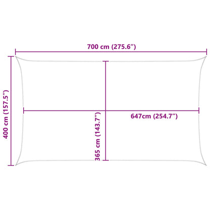 Sun Shade Sail Light Grey and White 7 x 4 m