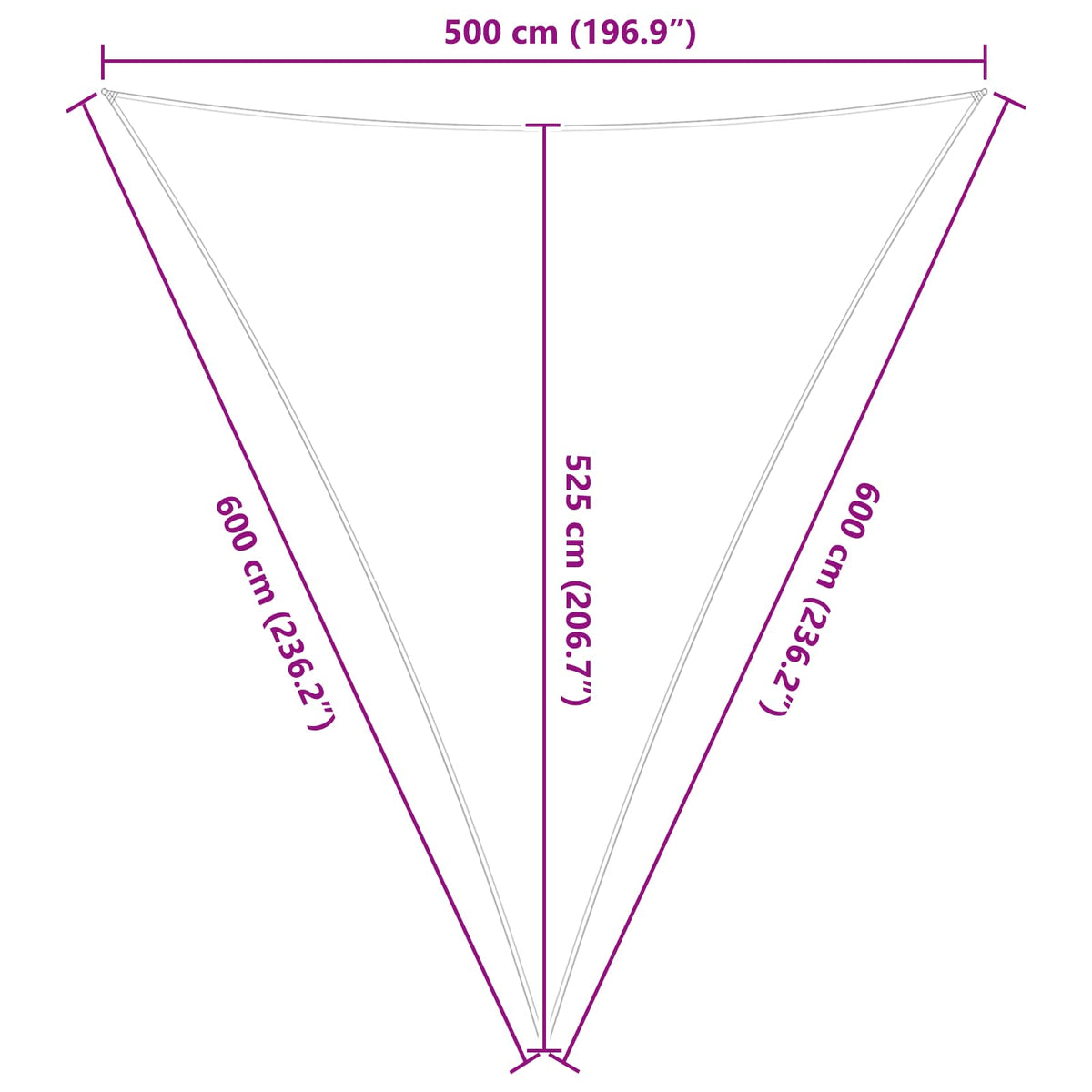 Sun Shade Sail 5 x 6 x 6 m 100% Polyester Oxford Triangular
