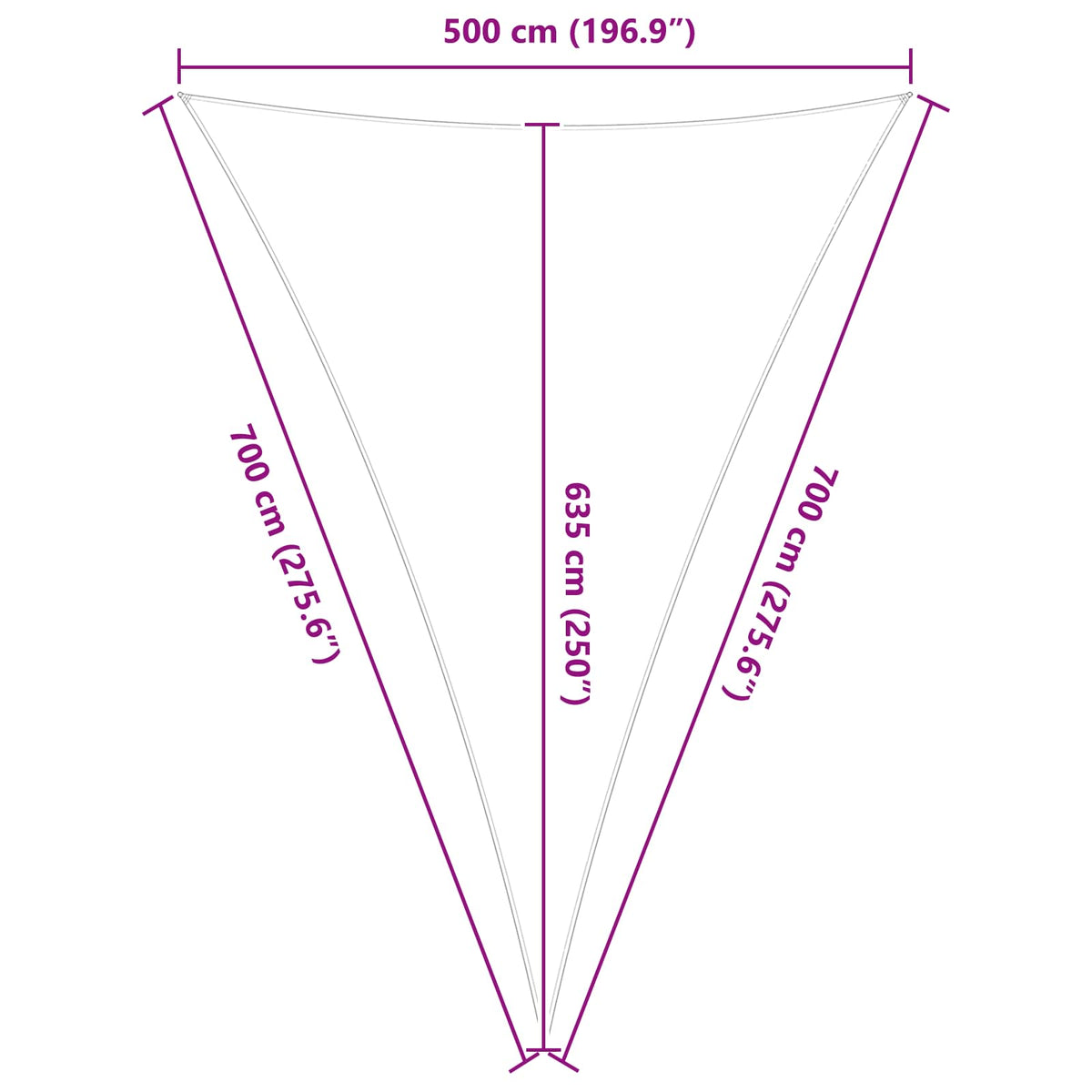 Sun Shade Sail 5 x 7 x 7 m 100% Polyester Oxford Triangular