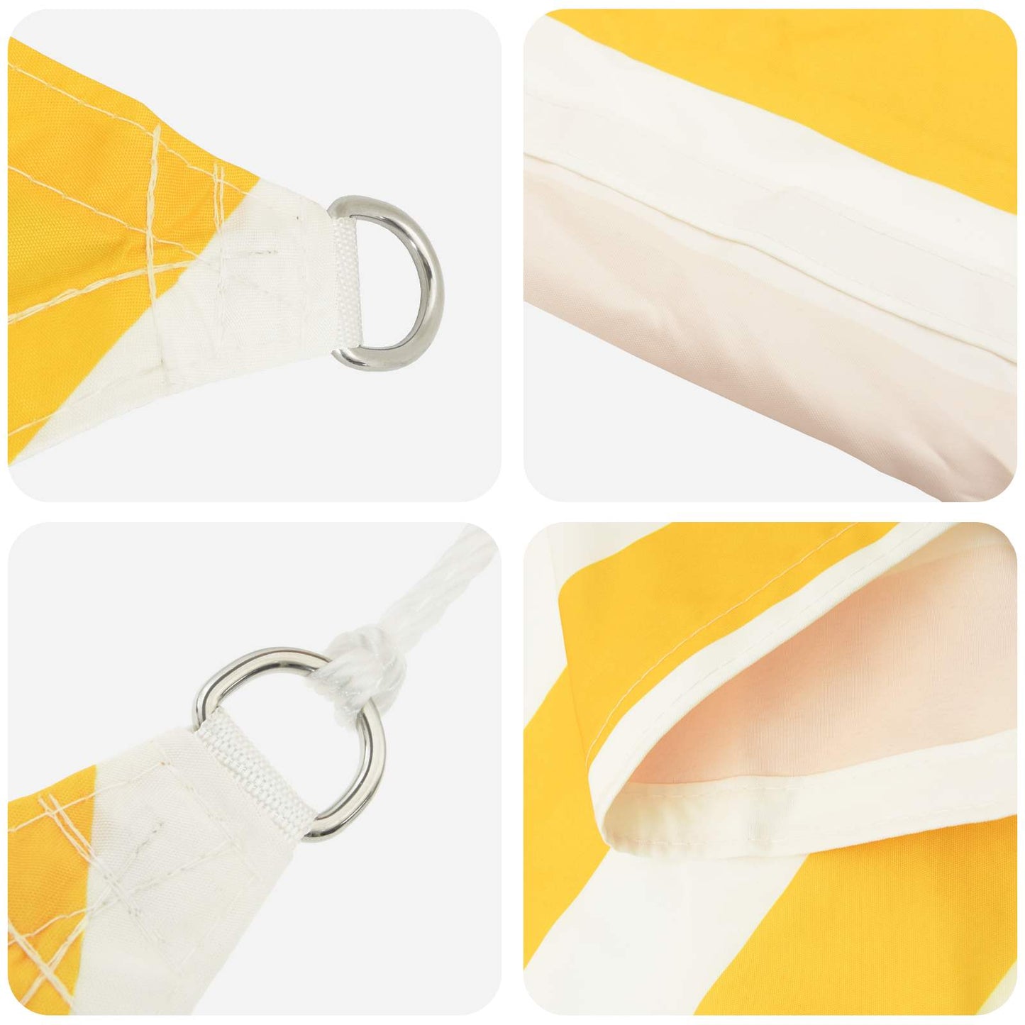 Sun Shade Sail Yellow and White 2 x 2 x 2 m