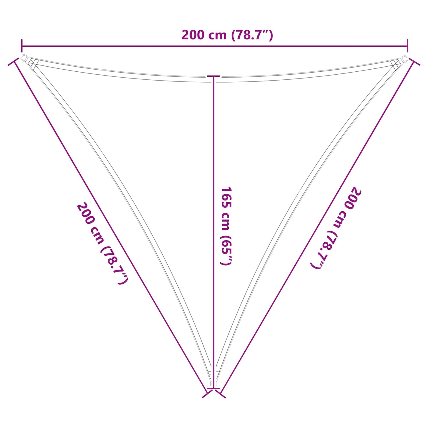 Sun Shade Sail Yellow and White 2 x 2 x 2 m