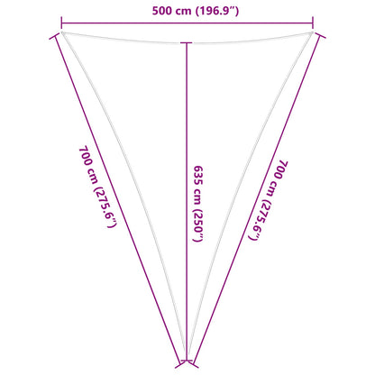 Sun Shade Sail 5 x 7 x 7 m 100% Polyester Oxford Triangular
