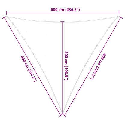Sun Shade Sail 6 x 6 x 6 m 100% Polyester Oxford Triangular