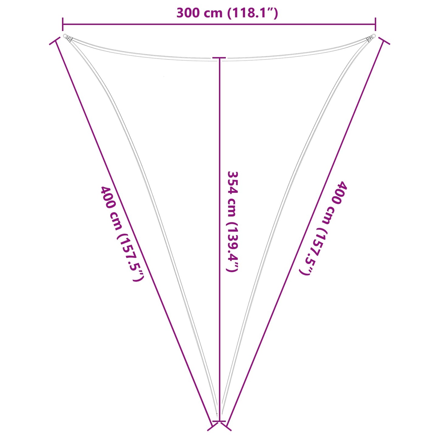 Sun Shade Sail Light Grey and White 3 x 4 x 4 m