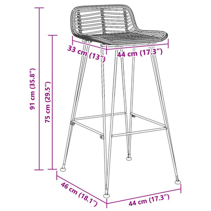 Bar Chair 44 x 46 x 91 cm Rod Iron Dia, 10mm