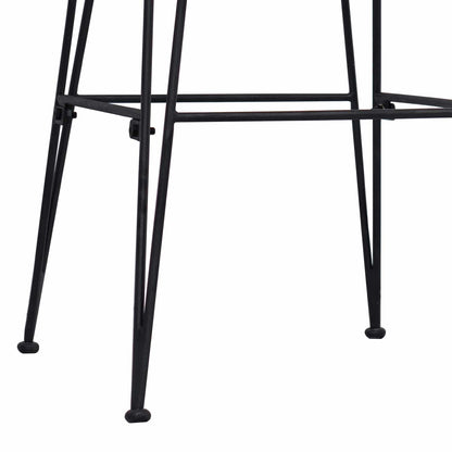 Dinning Chair 2 pcs Black 41 x 55 x 85 cm Rattan and Steel
