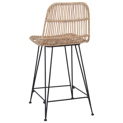Bar Stool 2 pcs Natural 44 x 54 x 96 cm Rattan and Steel