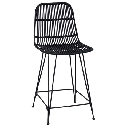 Bar Stool 2 pcs Black 44 x 54 x 96 cm Rattan and Steel