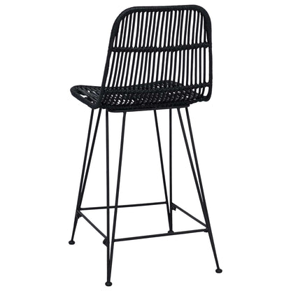 Bar Stool 2 pcs Black 44 x 54 x 96 cm Rattan and Steel