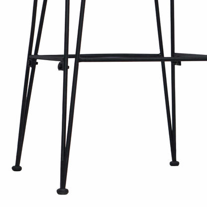 Bar Stool 2 pcs Black 44 x 55 x 109 cm Rattan and Steel