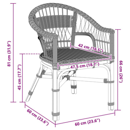Stacking Chair Natural 60 x 60 x 81 cm Rattan