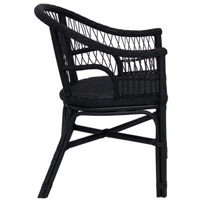 Stacking Chair Black 60 x 60 x 81 cm Rattan