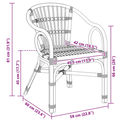Stacking Chair Natural 58 x 60 x 81 cm Rattan