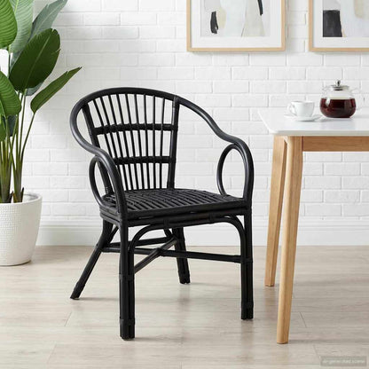Stacking Chair Black 58 x 60 x 81 cm Rattan