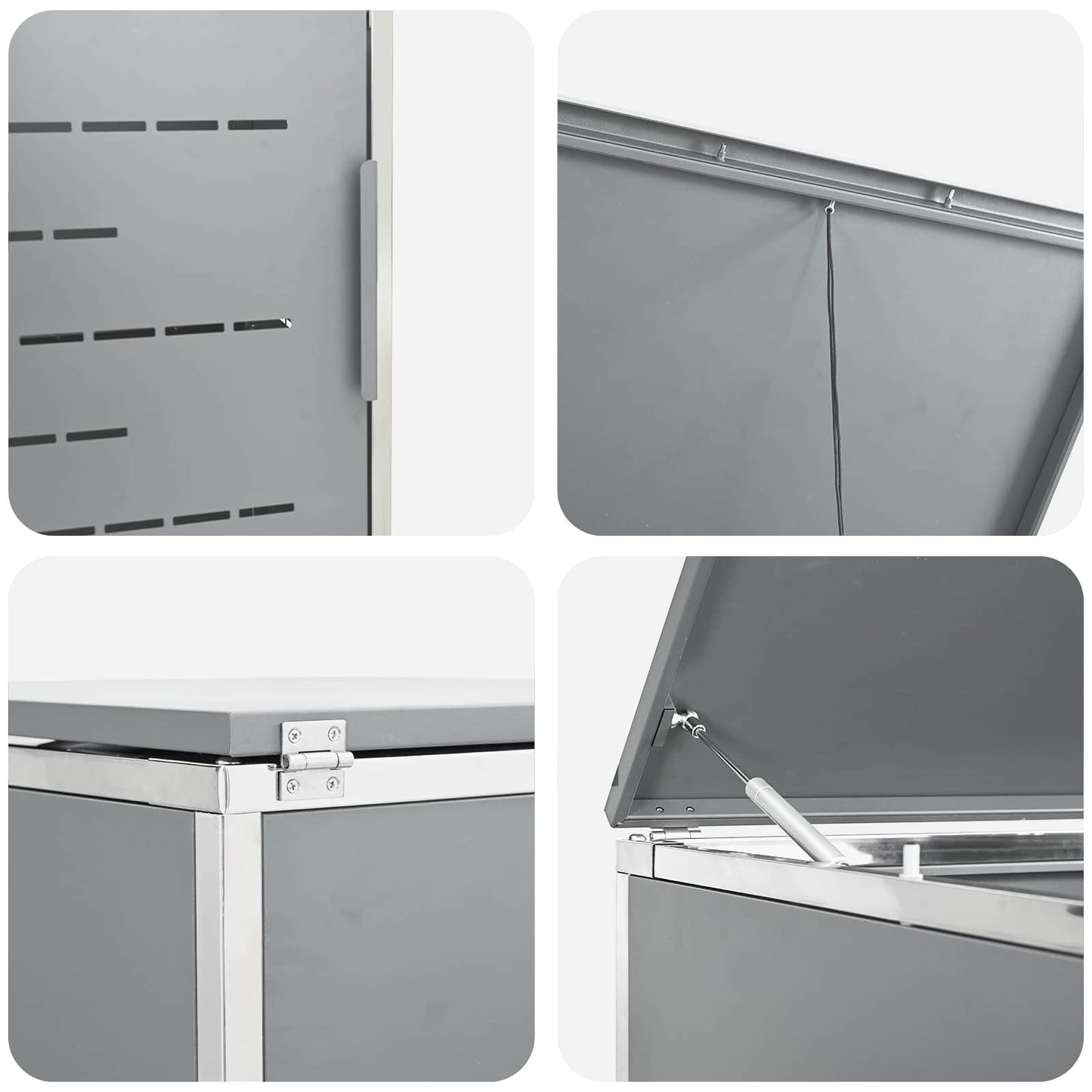 Wheelie Bin Storage Stainless Steel Grey