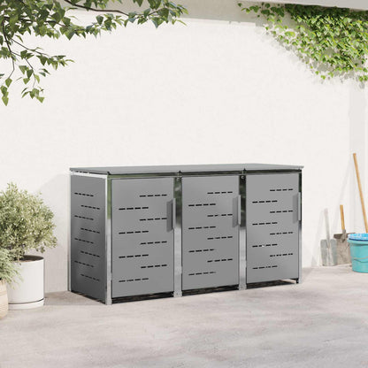 Wheelie Bin Storage Stainless Steel Grey