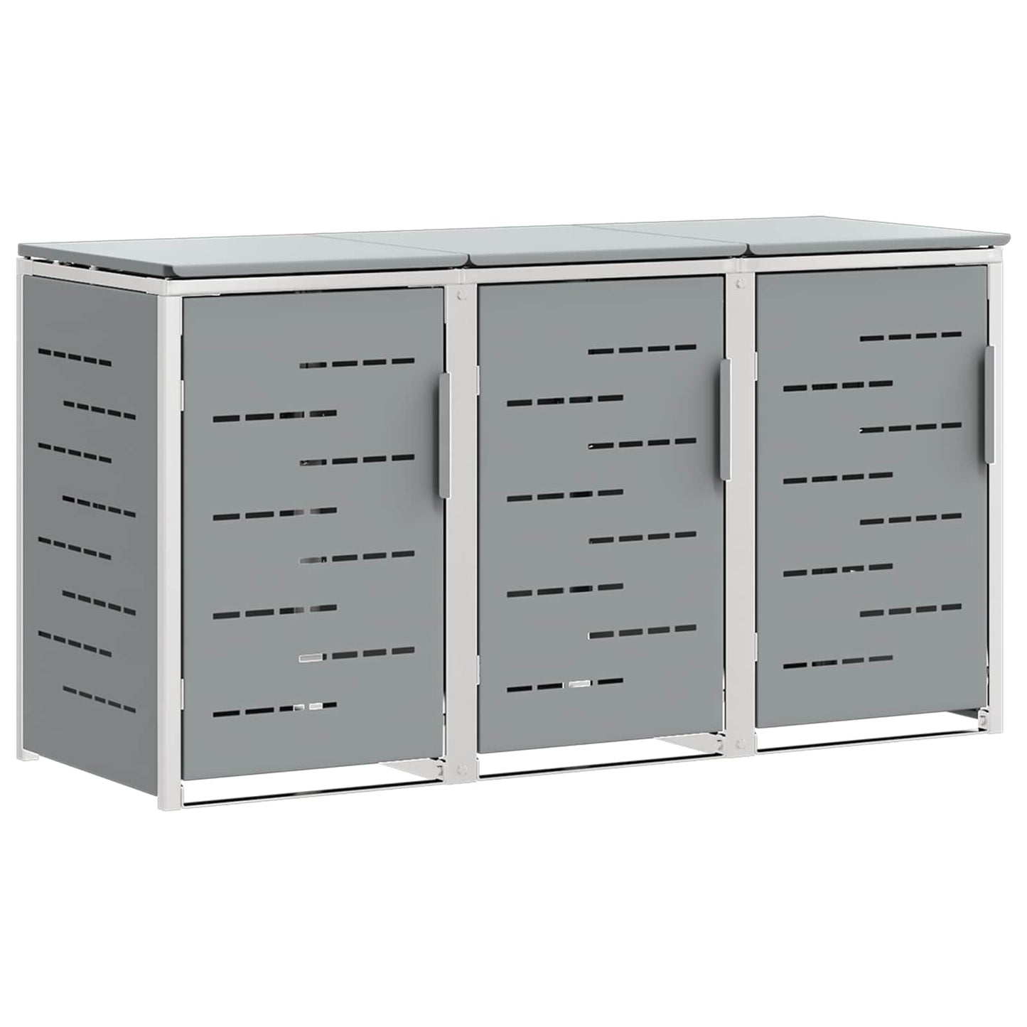Wheelie Bin Storage Stainless Steel Grey