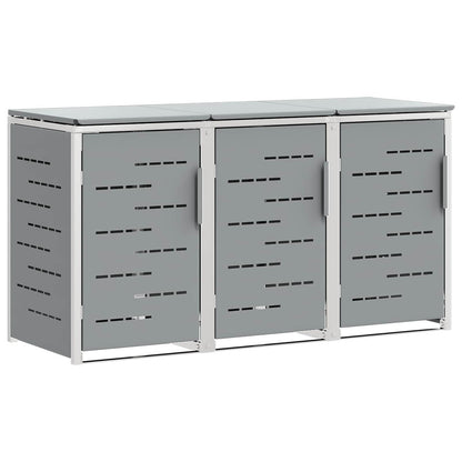 Wheelie Bin Storage Stainless Steel Grey