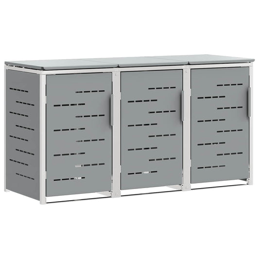 Wheelie Bin Storage Stainless Steel Grey