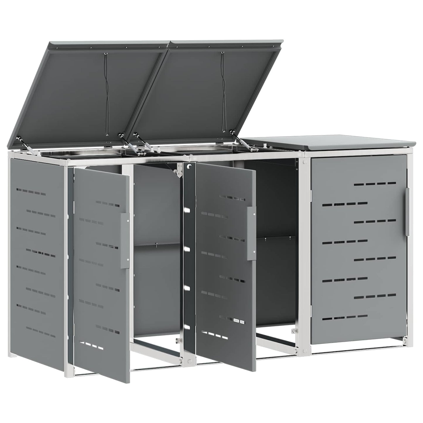 Wheelie Bin Storage Stainless Steel Grey