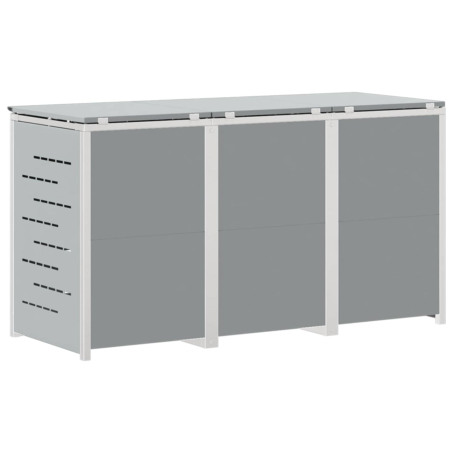 Wheelie Bin Storage Stainless Steel Grey