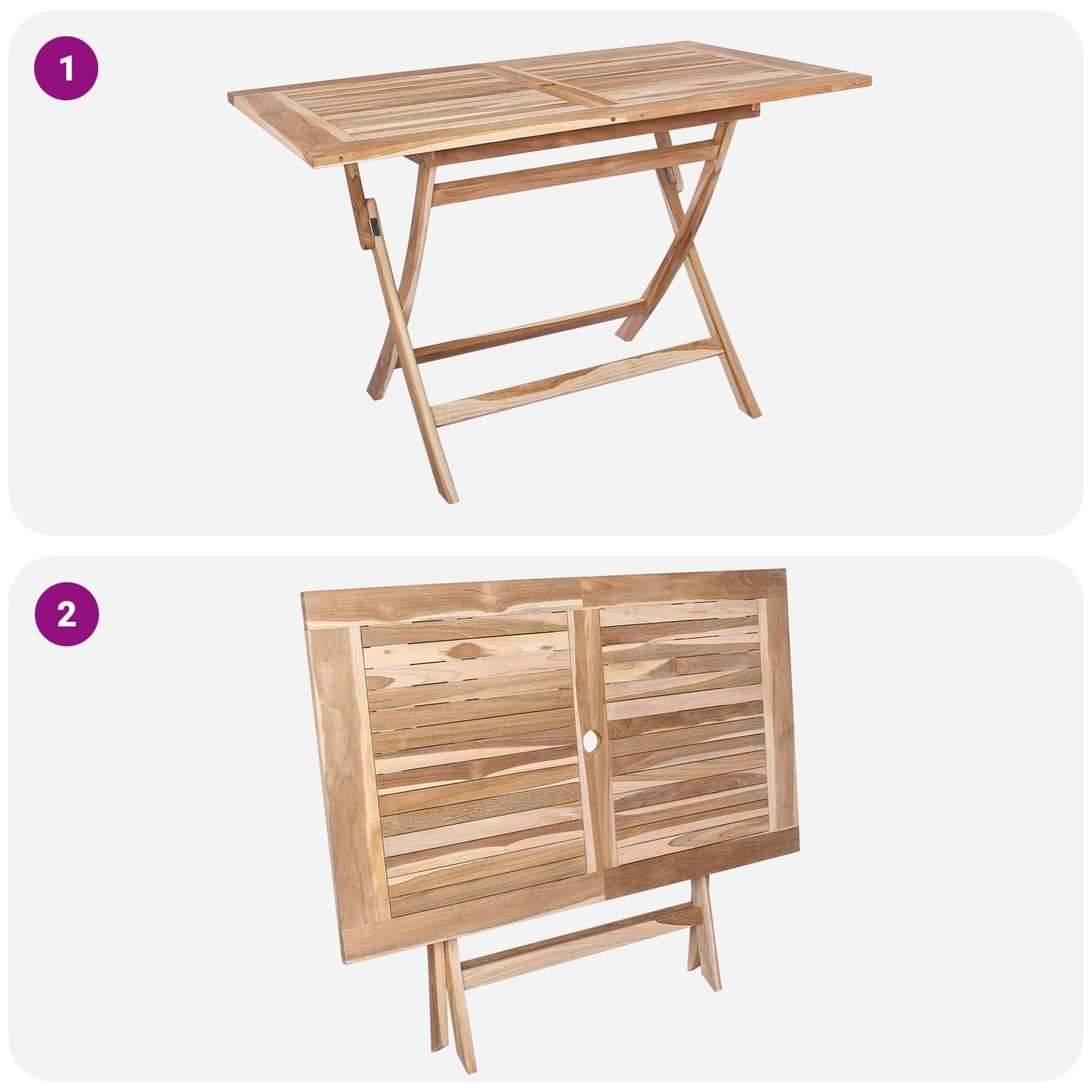 Garden Furniture Set 5 pcs Natural Solid Teak Wood