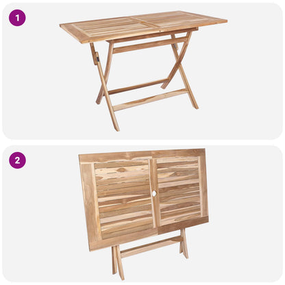 Garden Furniture Set 5 pcs Natural Solid Teak Wood