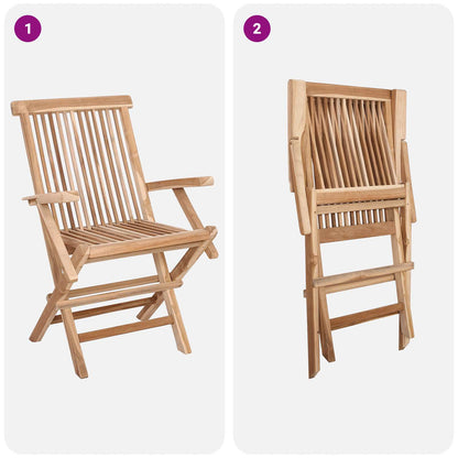 Garden Furniture Set 5 pcs Natural Solid Teak Wood