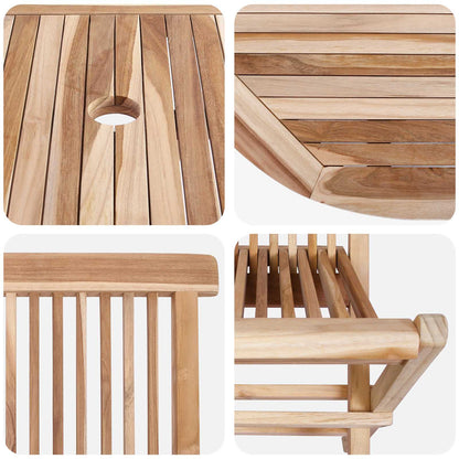 Garden Furniture Set 7 pcs Natural Solid Teak Wood
