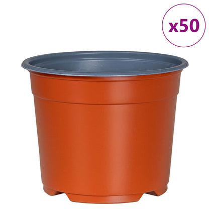 Round Flower Pot 50 pcs Terracotta Ø 10 x 8 cm Plastic