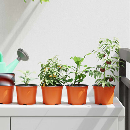 Round Flower Pot 100 pcs Terracotta Ø 10 x 8 cm Plastic