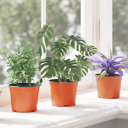 Round Flower Pot 200 pcs Terracotta Ø 10 x 8 cm Plastic