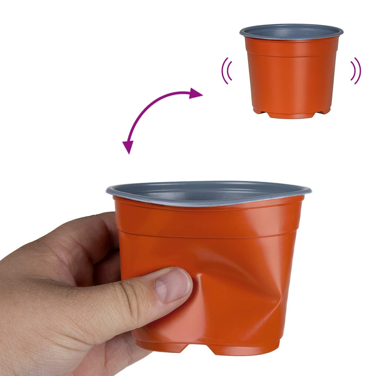 Round Flower Pot 200 pcs Terracotta Ø 10 x 8 cm Plastic