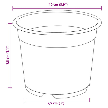 Round Flower Pot 200 pcs Terracotta Ø 10 x 8 cm Plastic