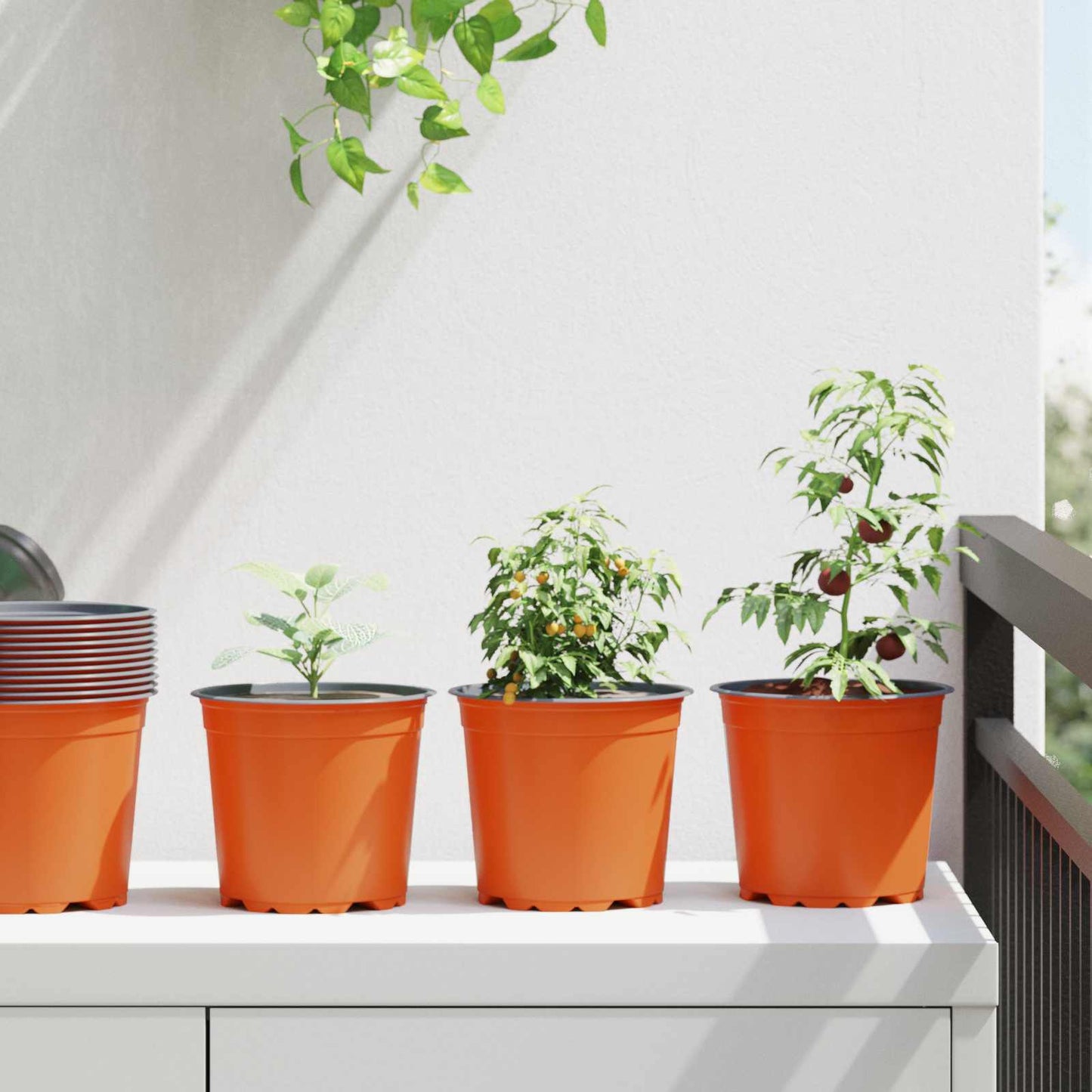 Flower Pot 100 pcs Terracotta Ø 15 x 13 cm Plastic