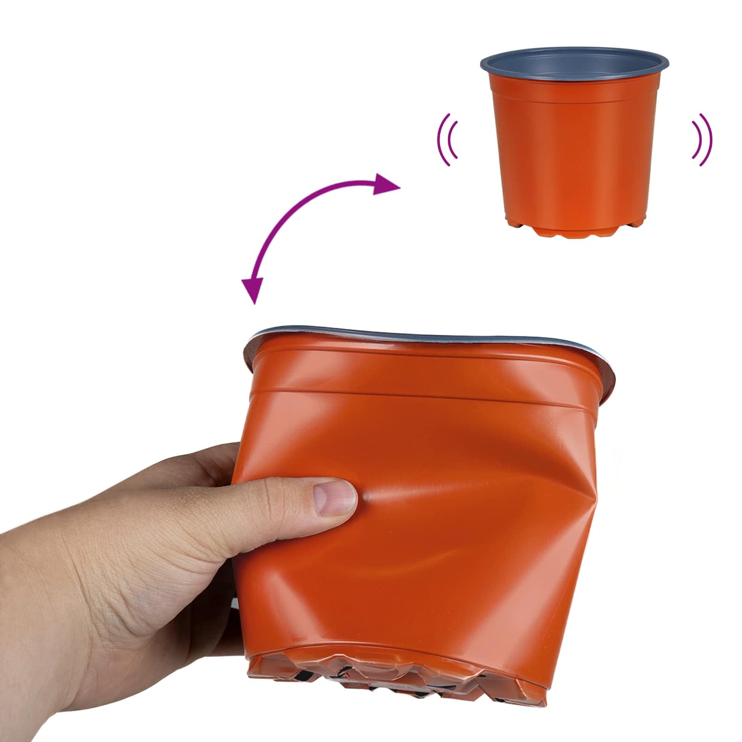 Flower Pot 100 pcs Terracotta Ø 15 x 13 cm Plastic