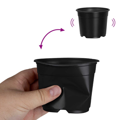 Round Flower Pot 50 pcs Black Ø 10 x 8 cm Plastic