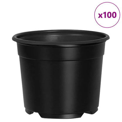 Round Flower Pot 100 pcs Black Ø 10 x 8 cm Plastic