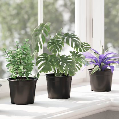 Round Flower Pot 200 pcs Black Ø 10 x 8 cm Plastic