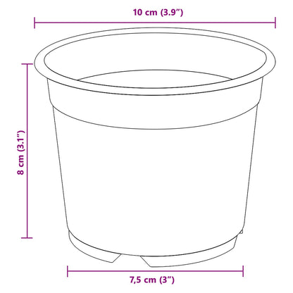 Round Flower Pot 200 pcs Black Ø 10 x 8 cm Plastic
