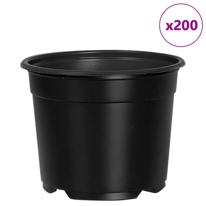 Round Flower Pot 200 pcs Black Ø 10 x 8 cm Plastic