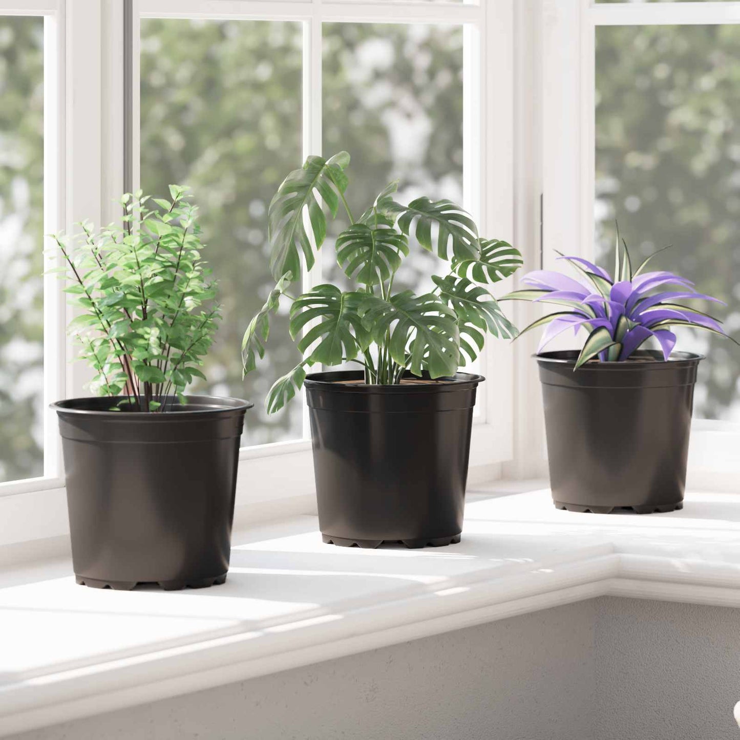 Flower Pot 50 pcs Black Ø 15 x 13 cm Plastic