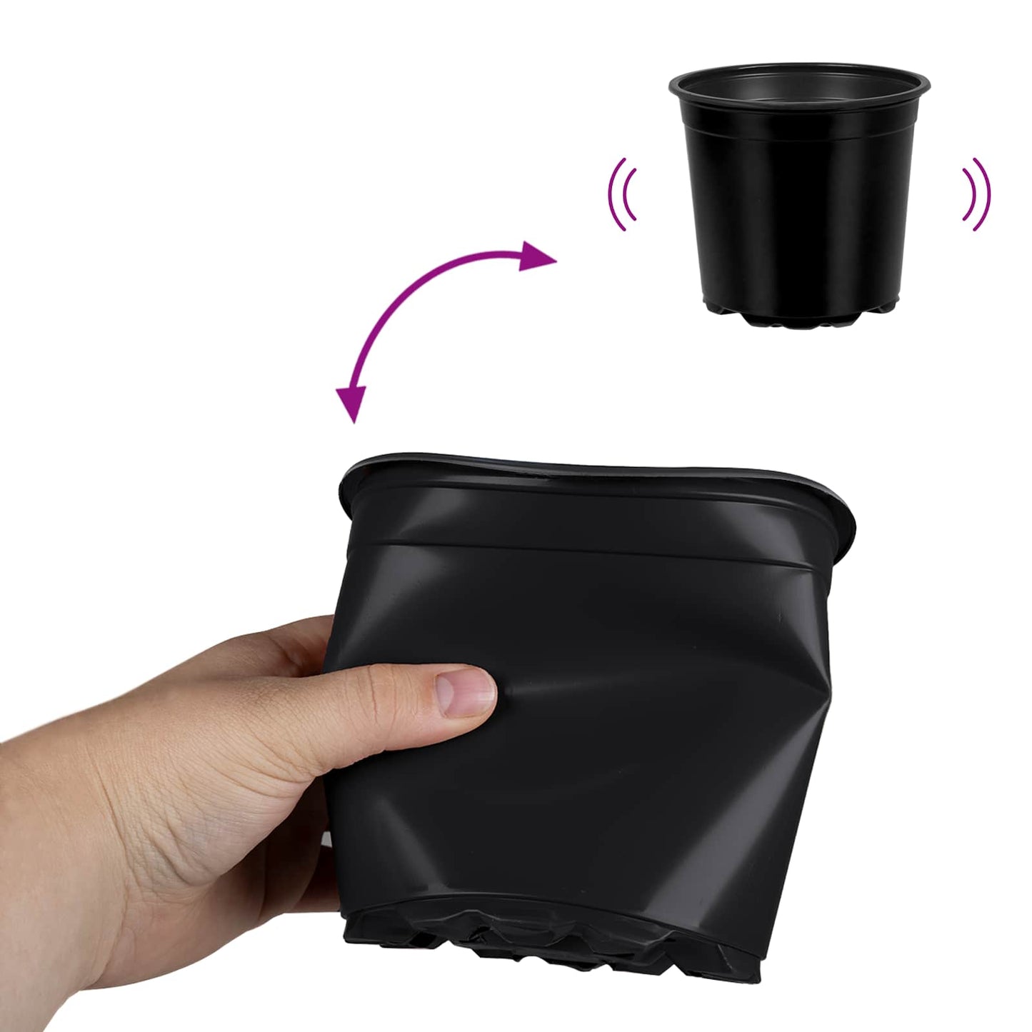 Flower Pot 100 pcs Black Ø 15 x 13 cm Plastic