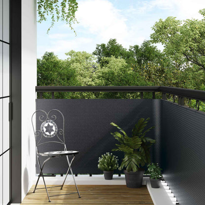 Balcony Screen Dark Grey 400 x 80 cm Poly Rattan