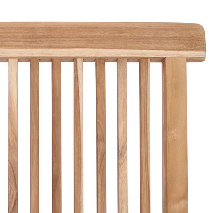 Folding Garden Chair 2 pcs Natural Solid Teak Wood